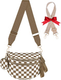 Bum Bags for Women Checkered Crossbody Bag - Expandable, Spacious Fit