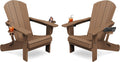 Folding Adirondack Chair Set of 2 - All-Weather HDPE Comfort