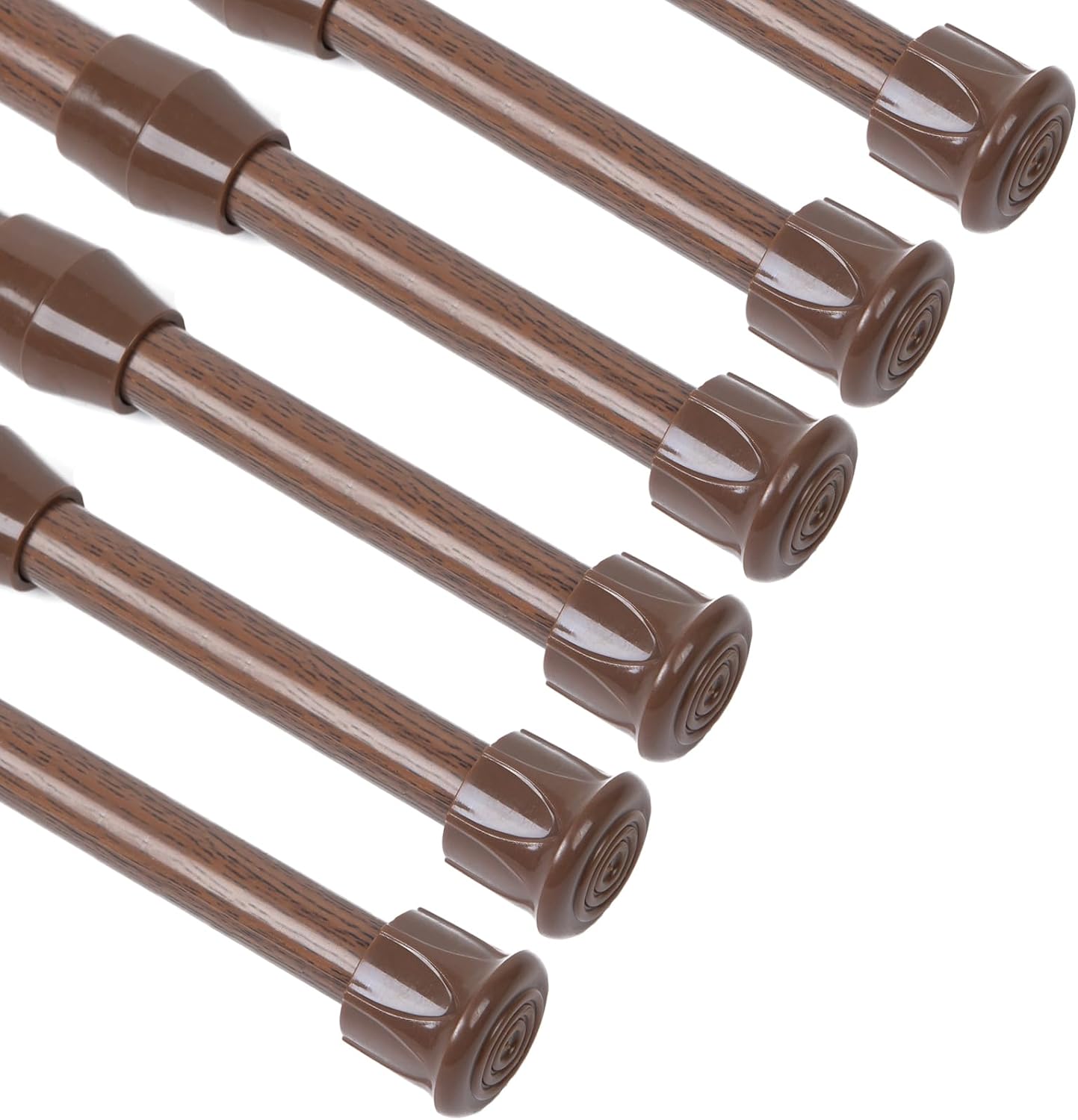 Adjustable Wood Grain Curtain Rod - Easy Install, Versatile Use!