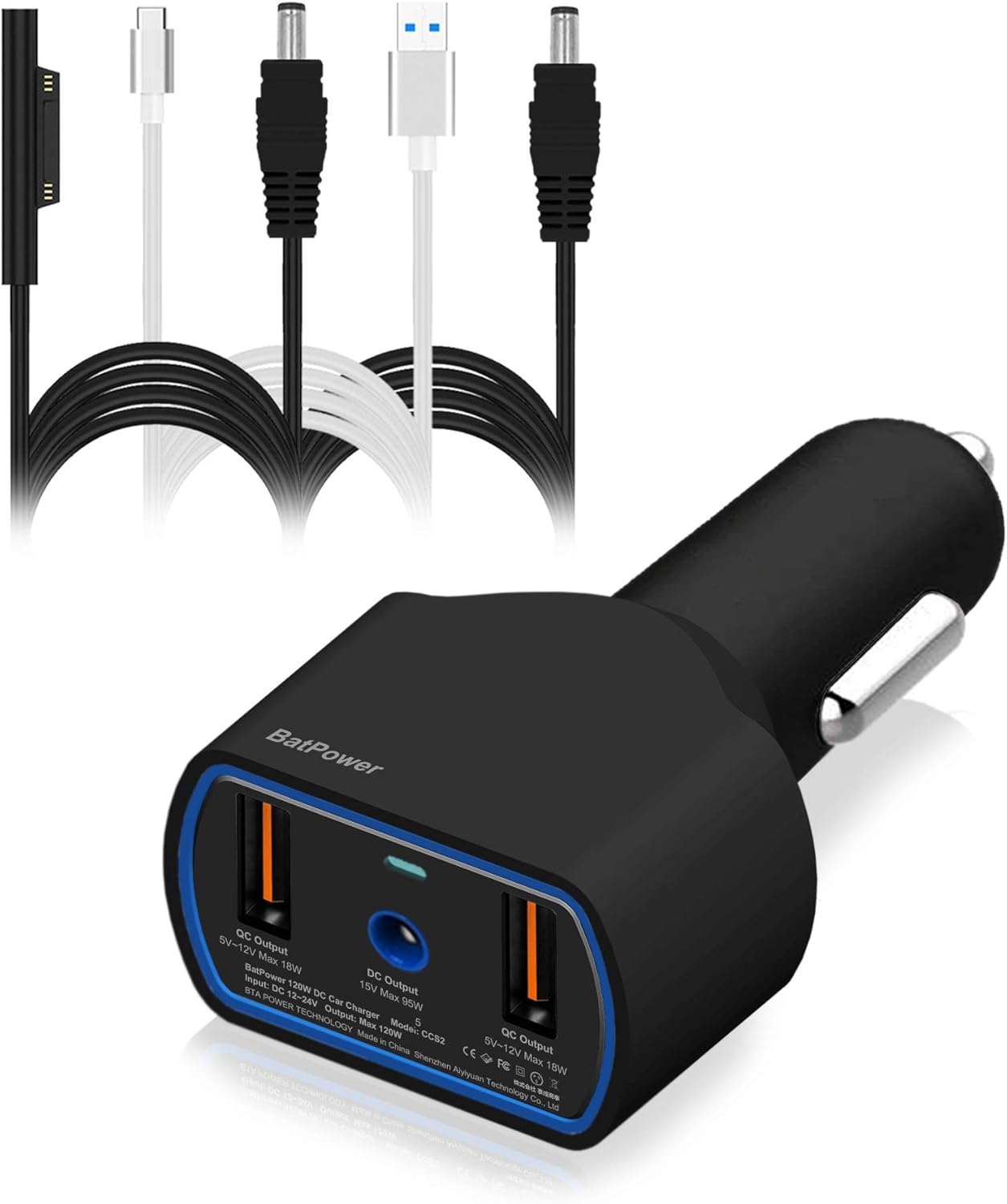 BatPower 120W Surface Car Charger for Microsoft Devices