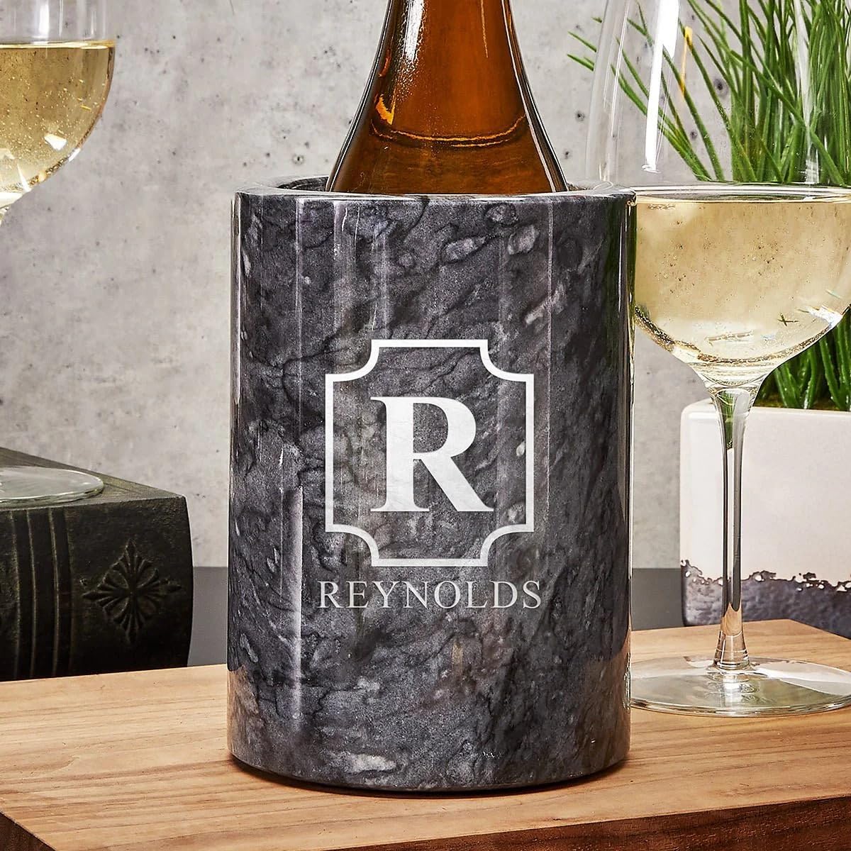 Customized Black Marble Wine Chiller for Wine Lovers Gift