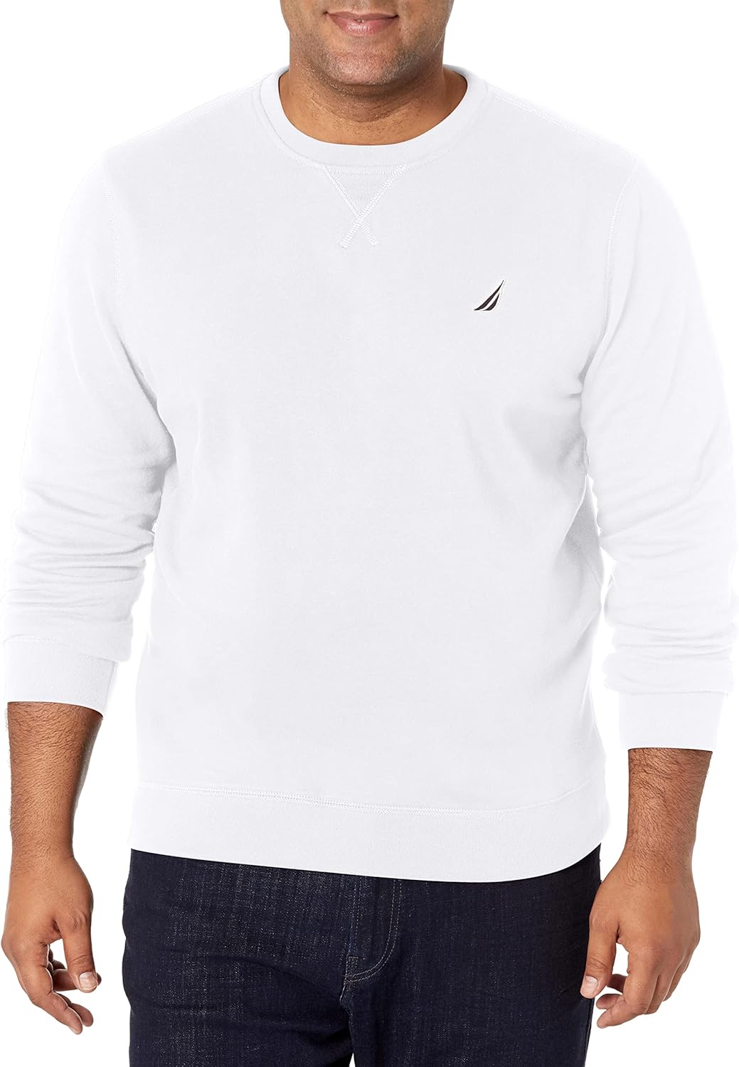 Nautica Basic Crew Neck Fleece Sweatshirt for Comfortable Style
