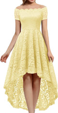 Dressystar Lace Off Shoulder High-Low Cocktail Dress - Flattering Fit