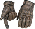 Milwaukee Leather MG7514 Brown Leather Motorcycle Gloves - Gel-Padded