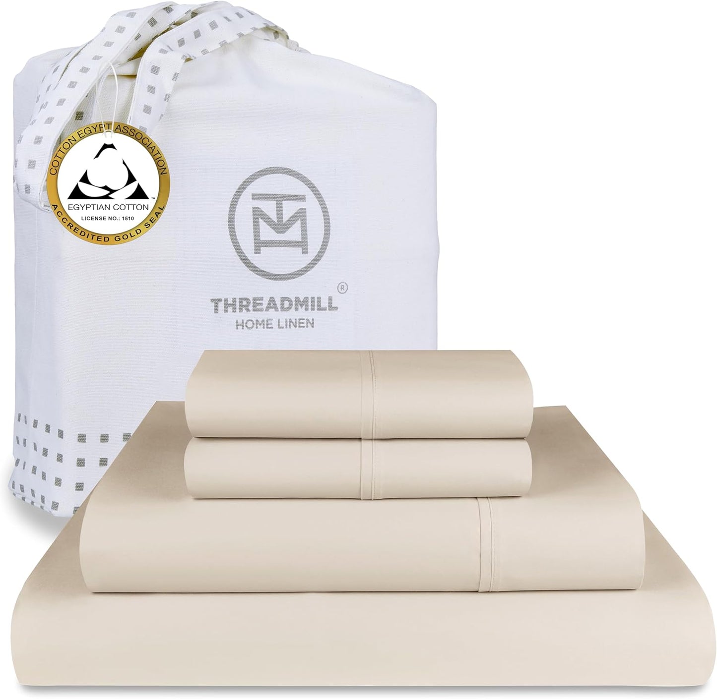 Threadmill Egyptian Cotton Full Size Sheet Set for Cozy Sleep