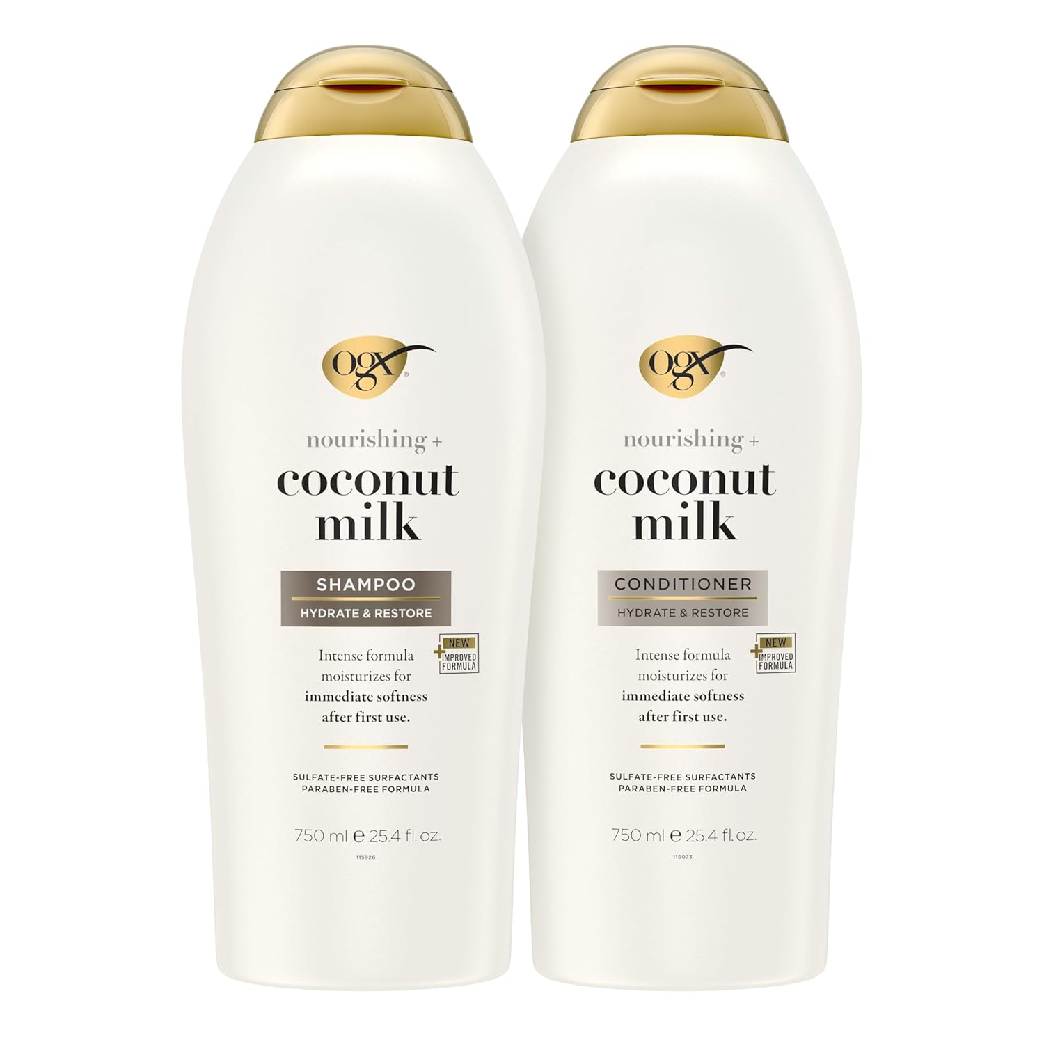 OGX Coconut Milk Shampoo & Conditioner Set - Nourishing 25.4 Fl Oz x2