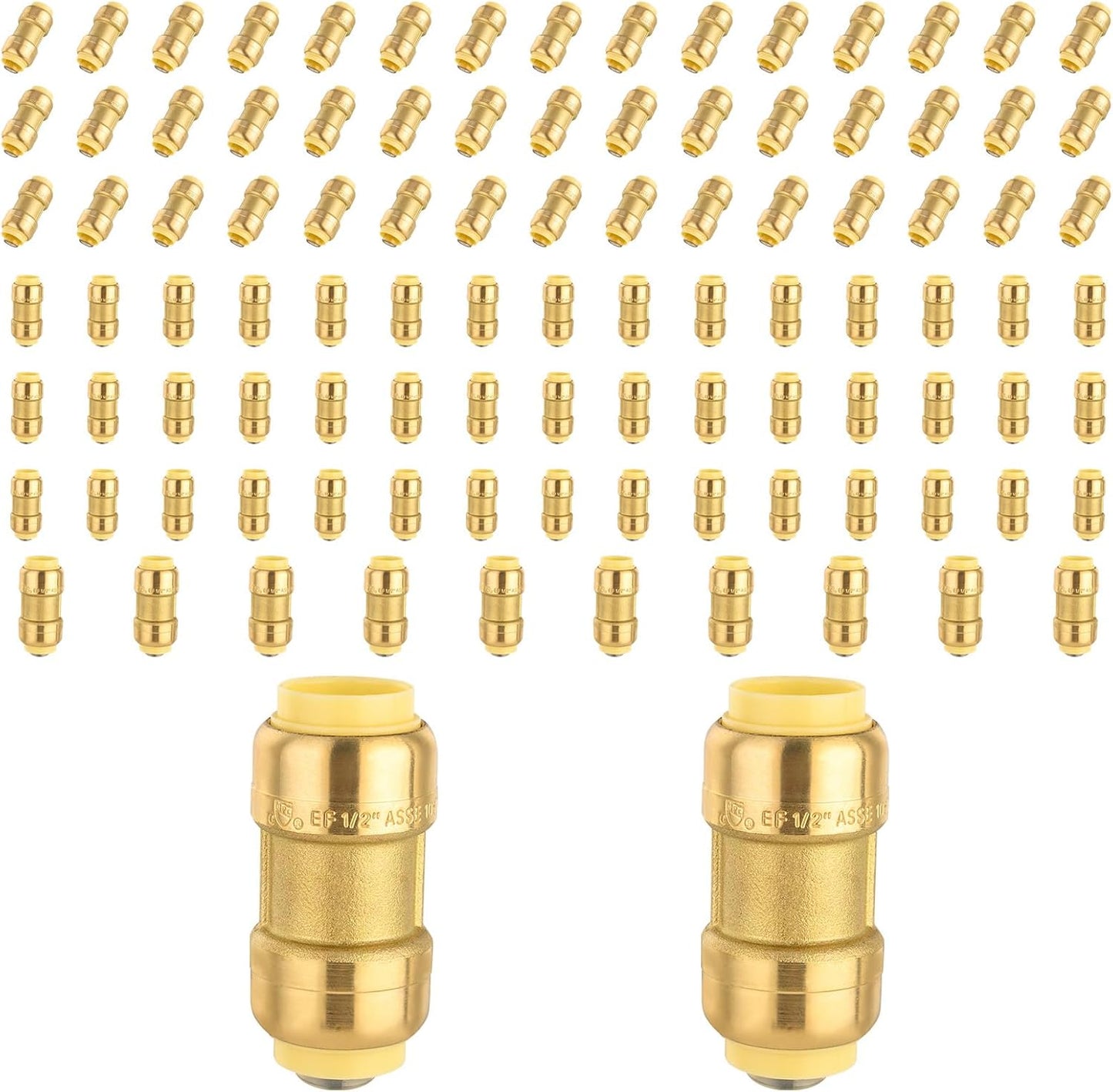 Foskan Push Fit Fittings 1 Inch Brass Coupling for Plumbing