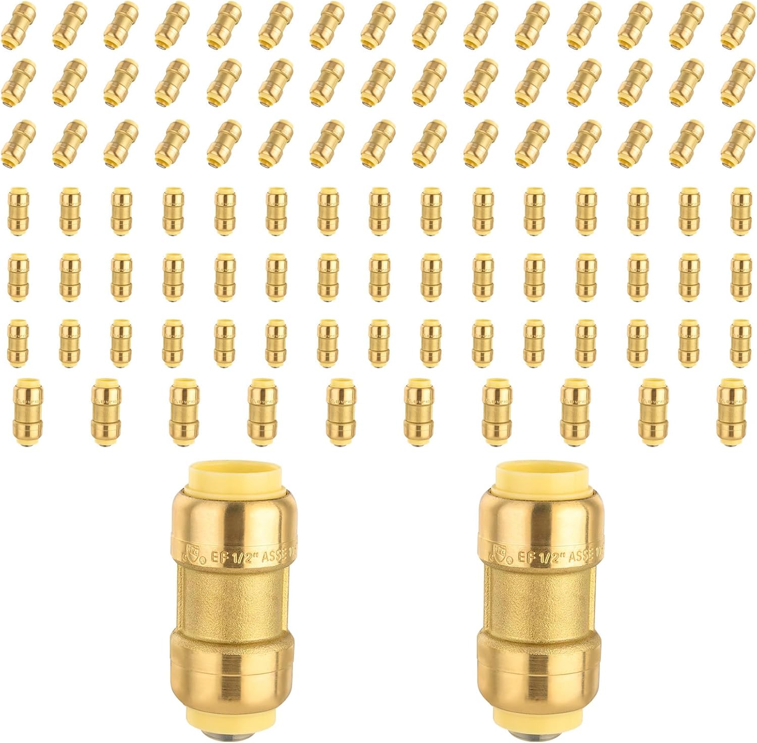 Foskan Push Fit Fittings 1 Inch Brass Coupling for Plumbing