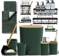 Clara Clark Hunter Green Bathroom Set - Coordinated 6PC Accessories