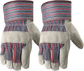 Wells Lamont Men's Leather Work Gloves, Reinforced Palms x2