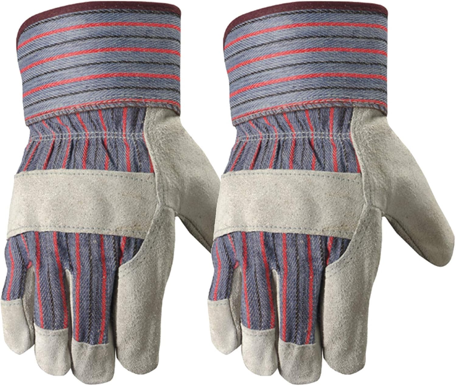 Wells Lamont Men's Leather Work Gloves, Reinforced Palms x2