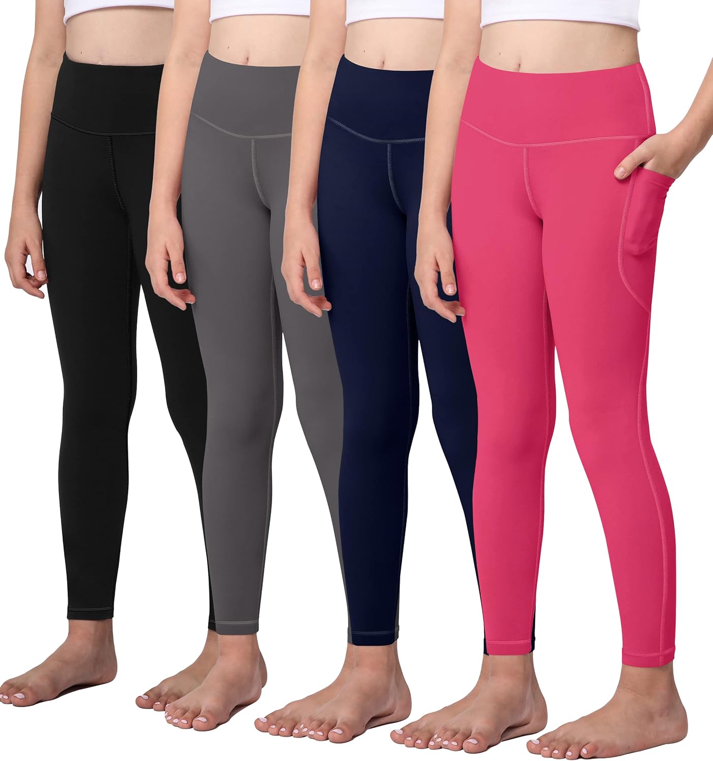AENLLEY Yoga Active Leggings for Girls with Pockets - Perfect Fit