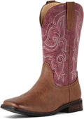 IUV Cowboy Boots For Women Square Toe Mid Calf - Retro-Modern Style so