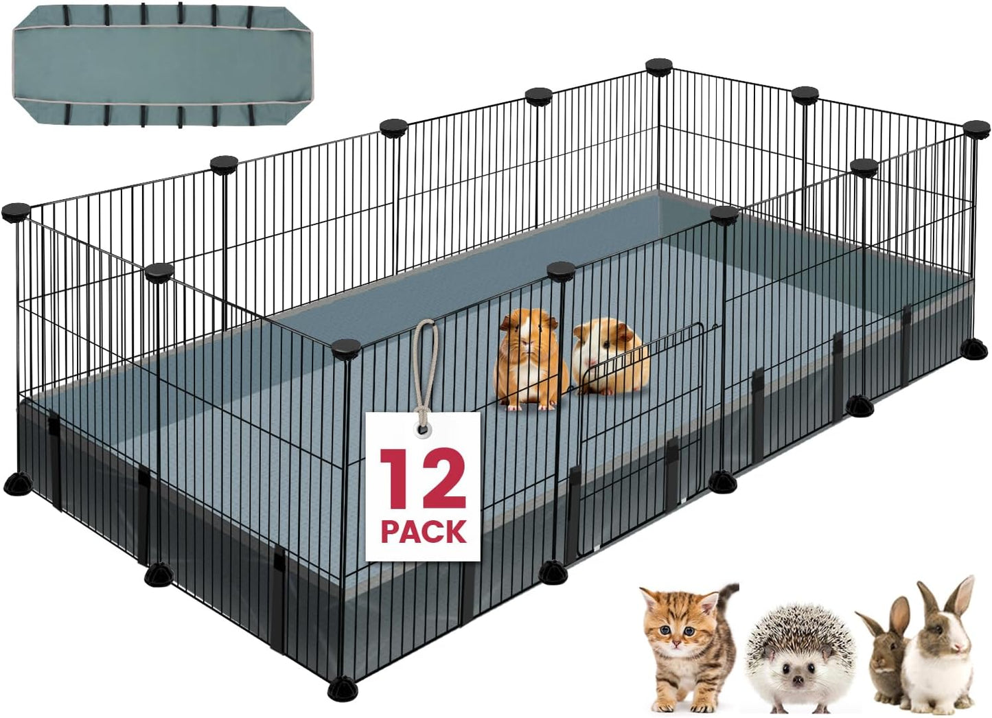12 Panels Small Animal Playpen for Guinea Pigs and Puppies