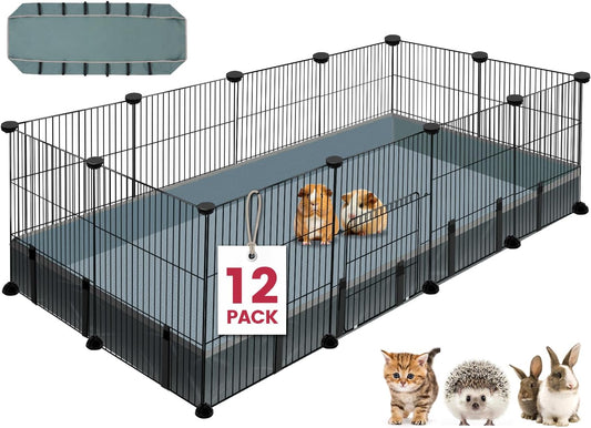 12 Panels Small Animal Playpen for Guinea Pigs and Puppies