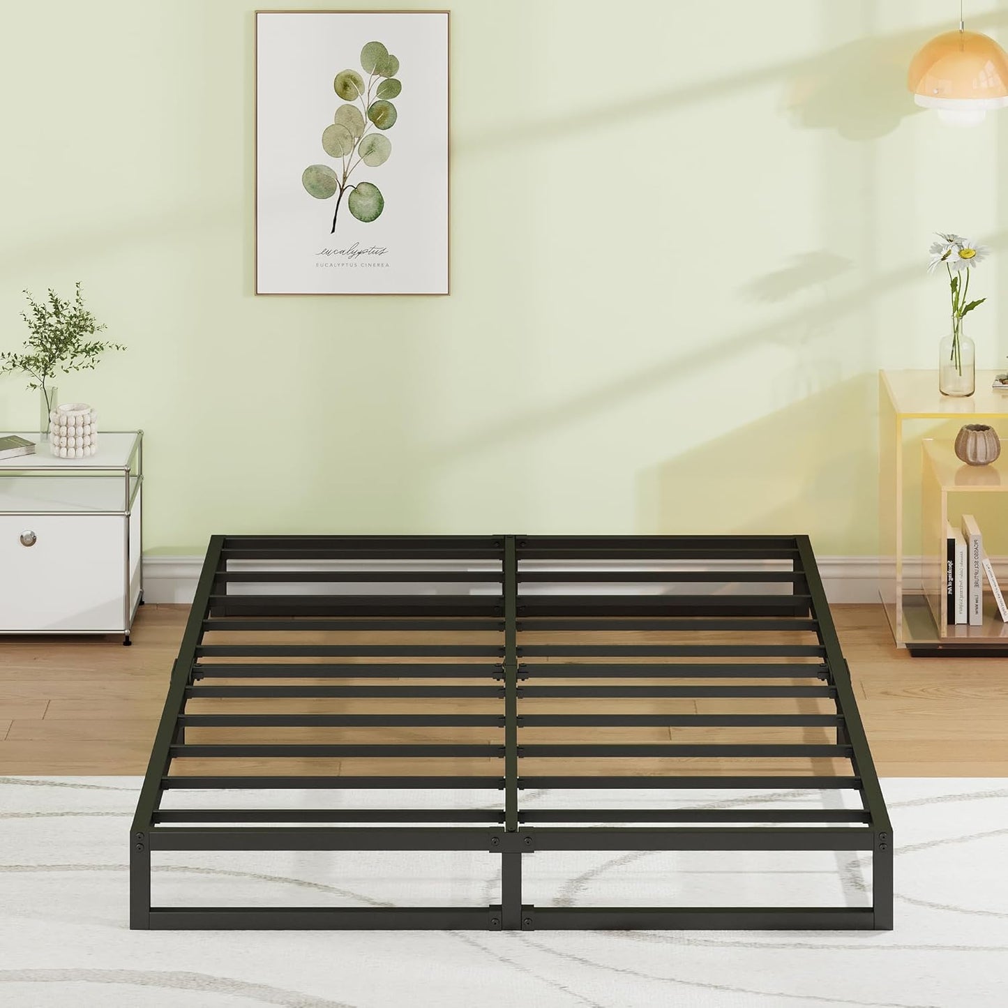 Heavy Duty Metal Platform Queen Bed Frame with Easy Assembly