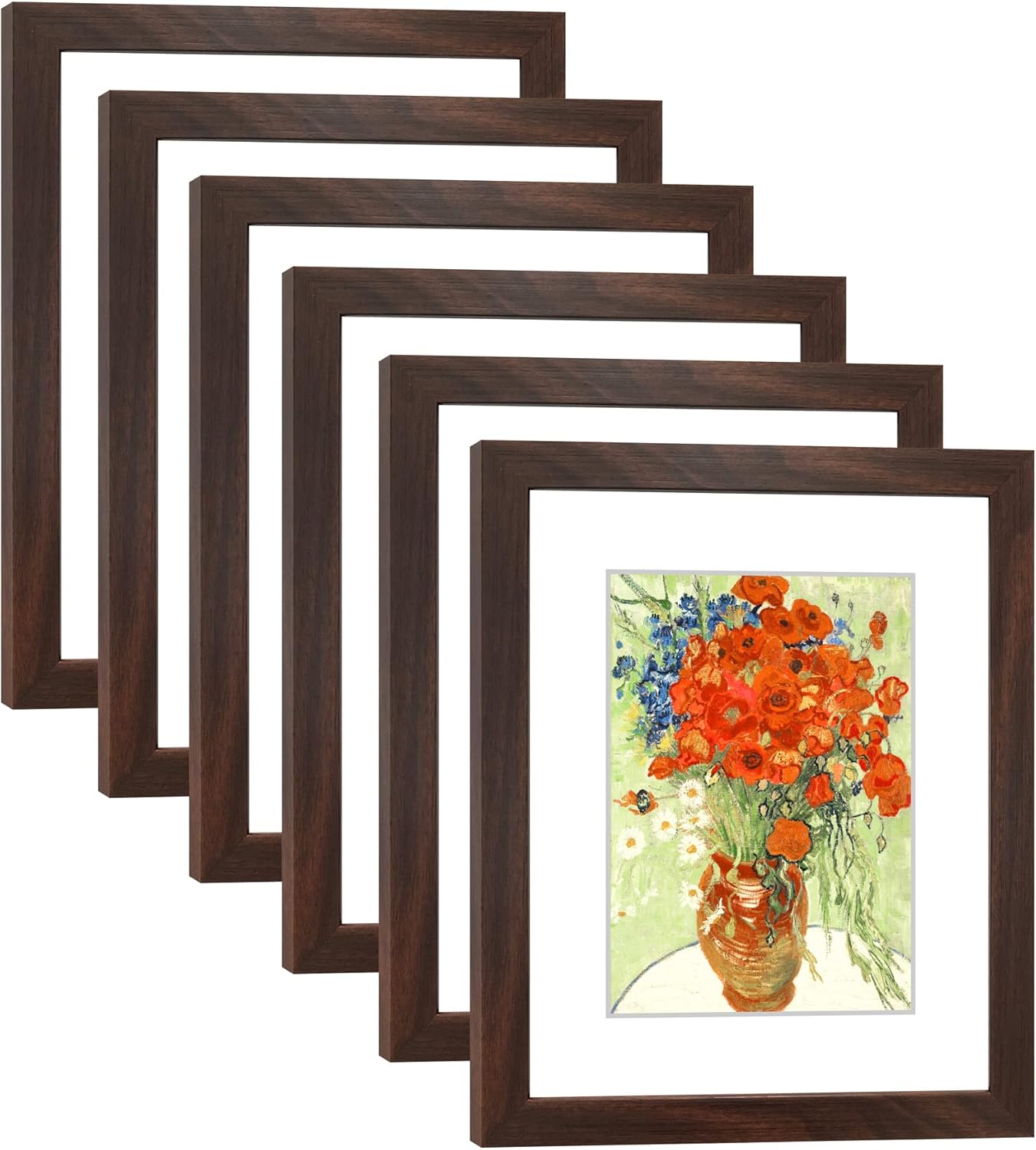 8x10 Picture Frame Set of 6 with Real Glass for Your Photos