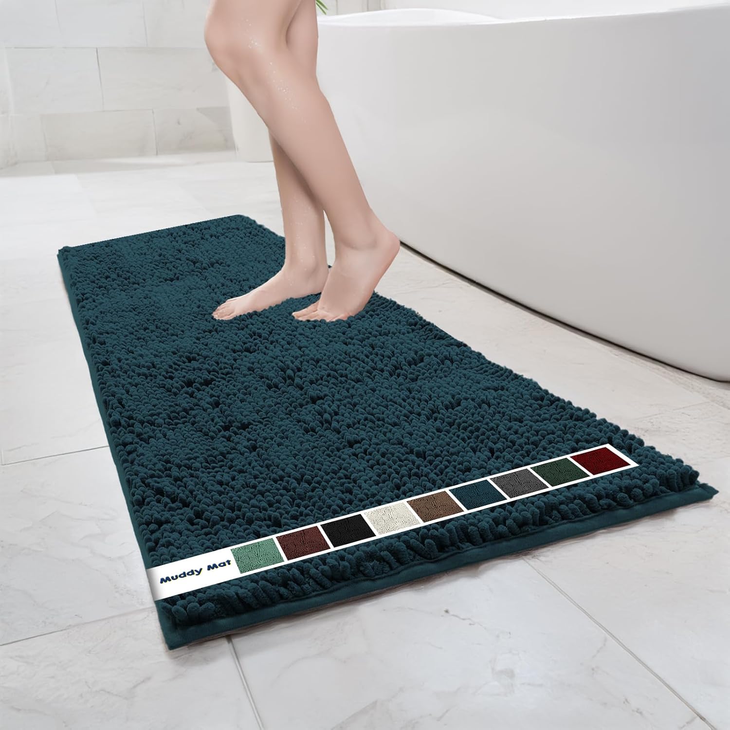 Muddy Mat Chenille Bathroom Rugs Quick Dry Microfiber Mats