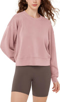 Modal Soft Long Sleeve Cropped Sweatshirt - Cozy Everyday Crop ODODOS