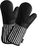 Silicone Oven Mitts Heat Resistant 15in Extra Long Oven Gloves - Safe