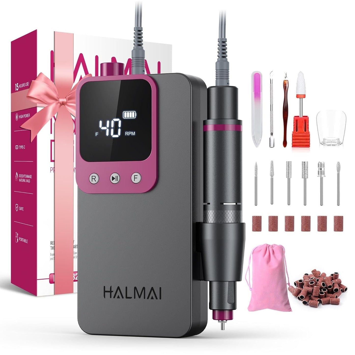 Electric Nail Drill Professional Portable Nail File for Gel Nails