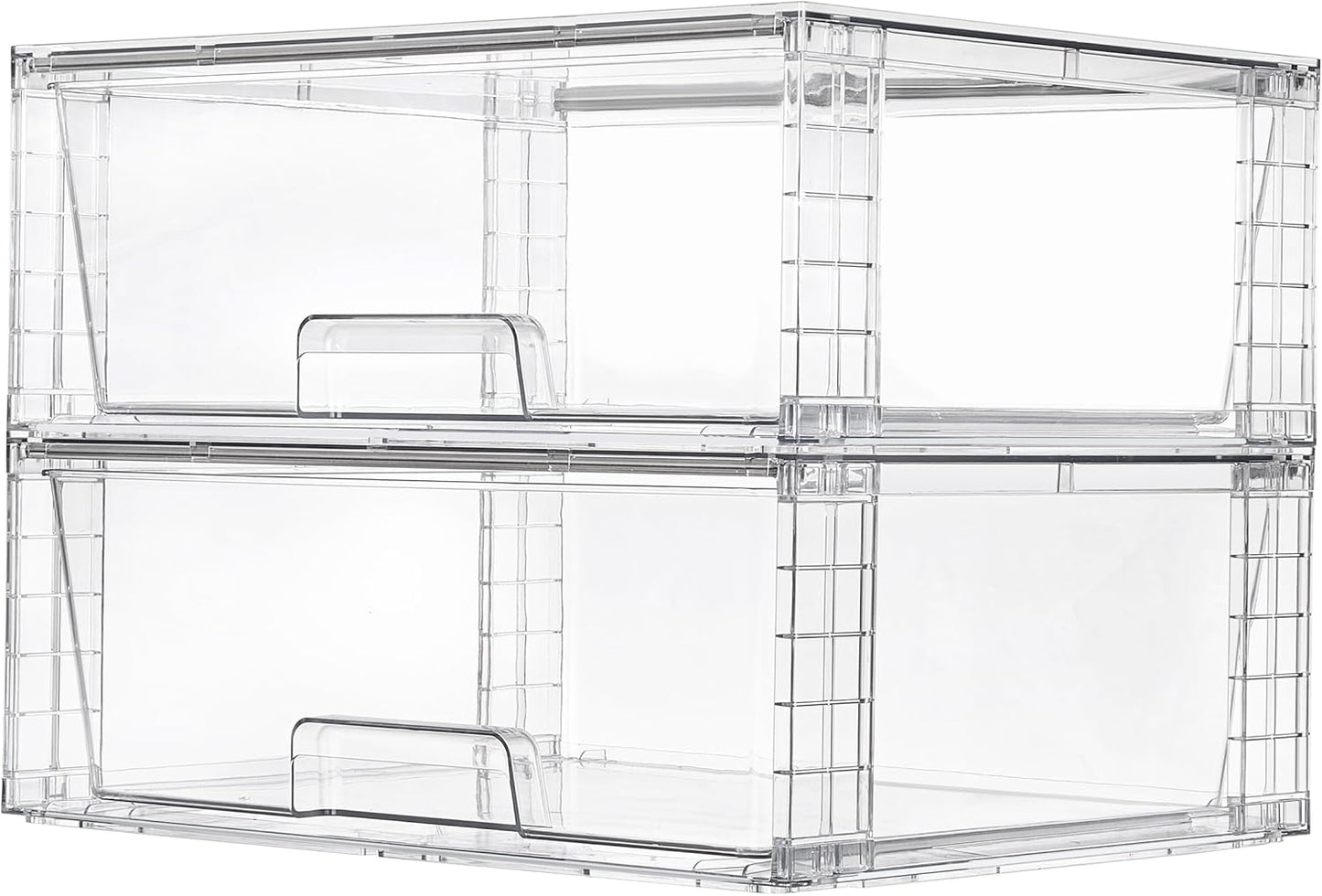 Large Stackable Storage Drawers for Bathroom and Closet Use
