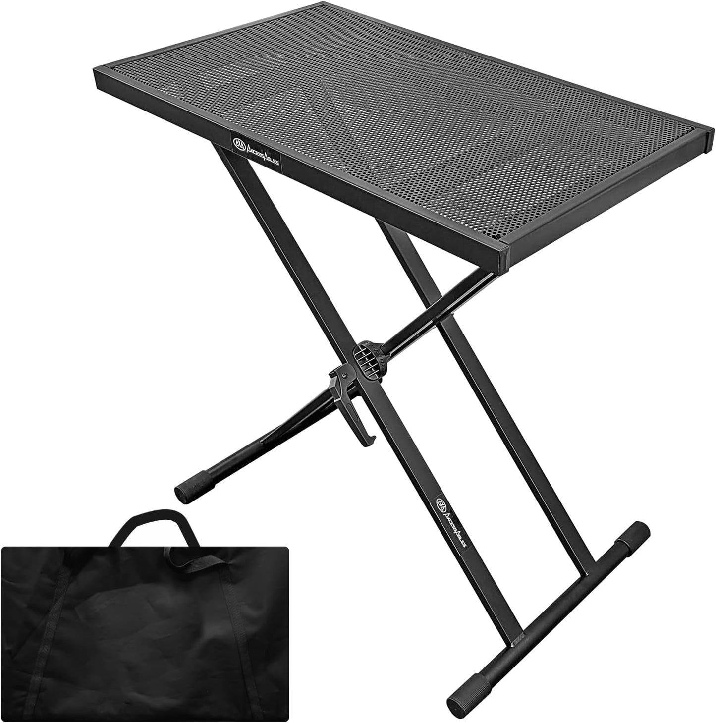 AxcessAbles Portable DJ Table Stand with Gig Bag for Musicians