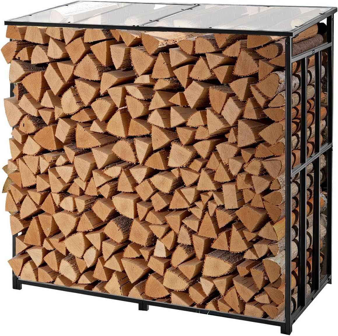 VEVOR Firewood Rack with Sloped Roof for Outdoor Storage