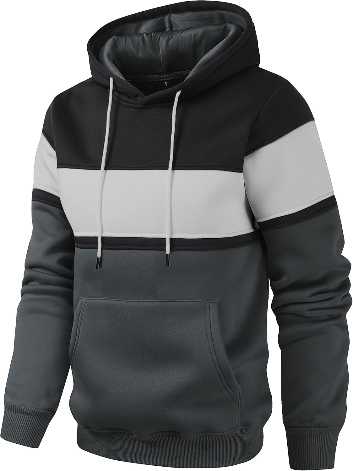 Men's Novelty Color Block Pullover Hoodie for Cozy Comfort
