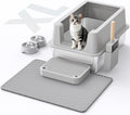 Stainless Steel Cat Litter Box - Enclosed XL High-Sided Litter Box