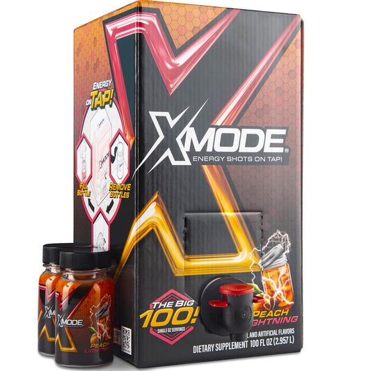 XMODE Energy Shots Dispenser with Refillable Bottles for Boost