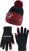 Ultra Game NFL Super Soft Two Tone Winter Beanie & Gloves - Warm