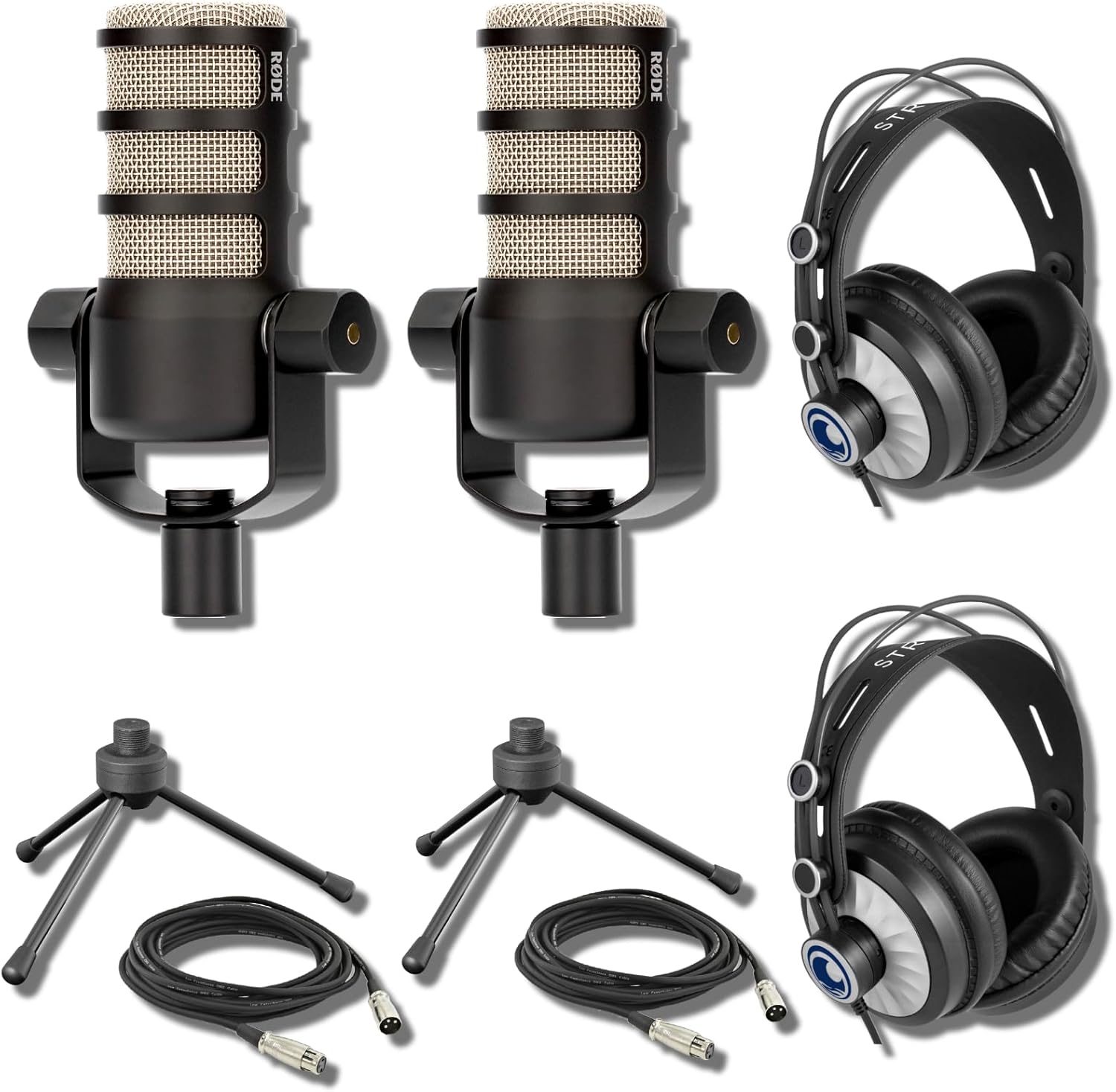 Rode PodMic Dynamic Podcast Microphone Pair with Accessories