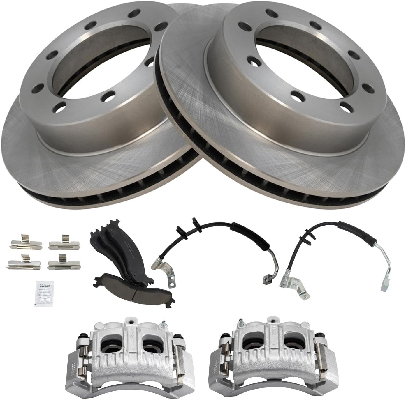 TRQ Front Brake Pad & Rotor Kit for 1997 Ford F-250 Performance