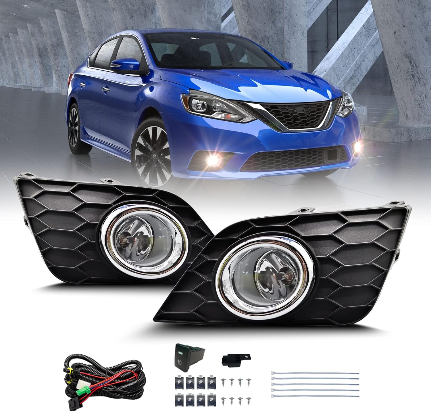 Fog Lights Assembly for 2016 2017 2018 2019 Sylphy Models