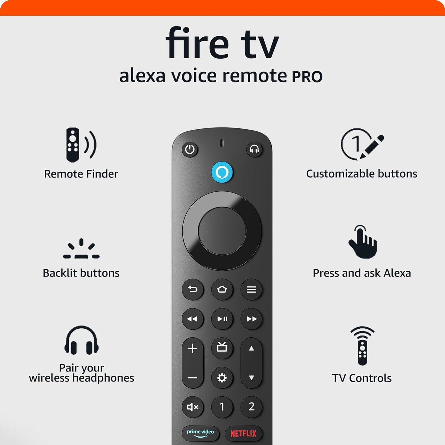 Fire TV Pro: Voice Remote with Finder & TV Controls
