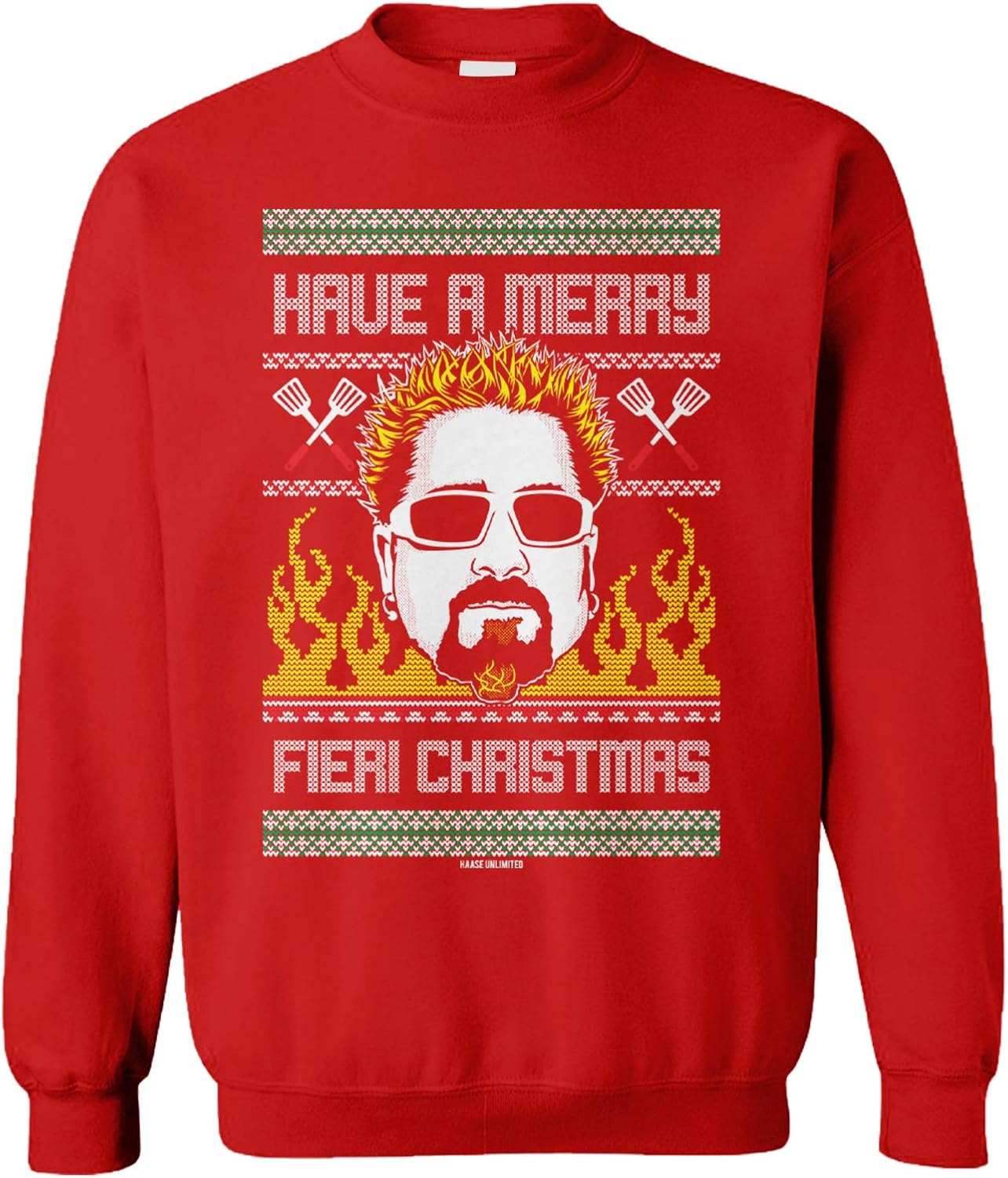 Festive Fieri Crewneck - Unisex Xmas Sweatshirt