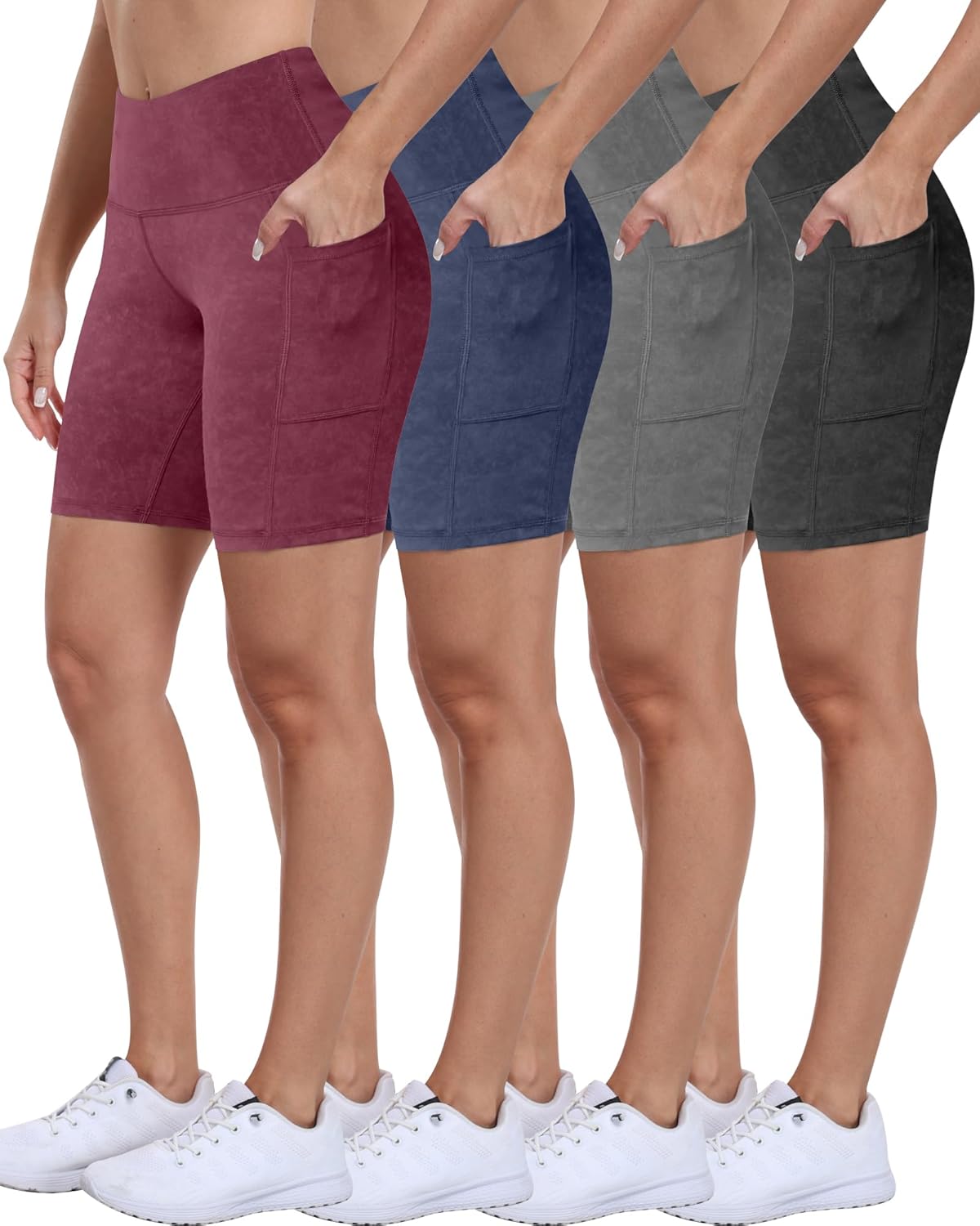 ATHVOTAR Biker Shorts for Women with Pockets - High Waisted