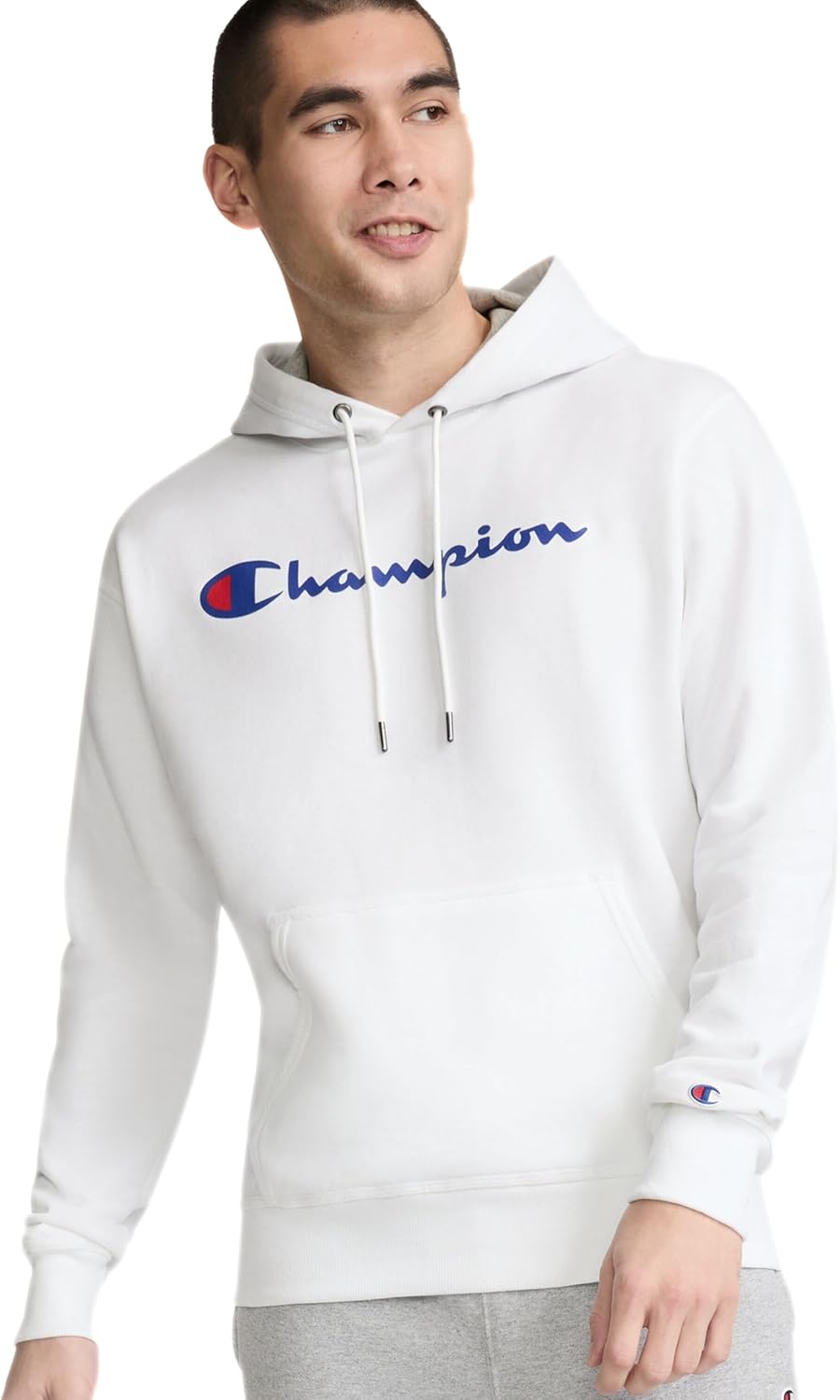 Champion Men's Fleece Script Logo Hoodie for Comfort and Style