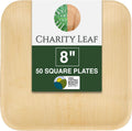 8 in Square Palm Leaf Plates 50-pack - Eco Friendly Heavy Duty