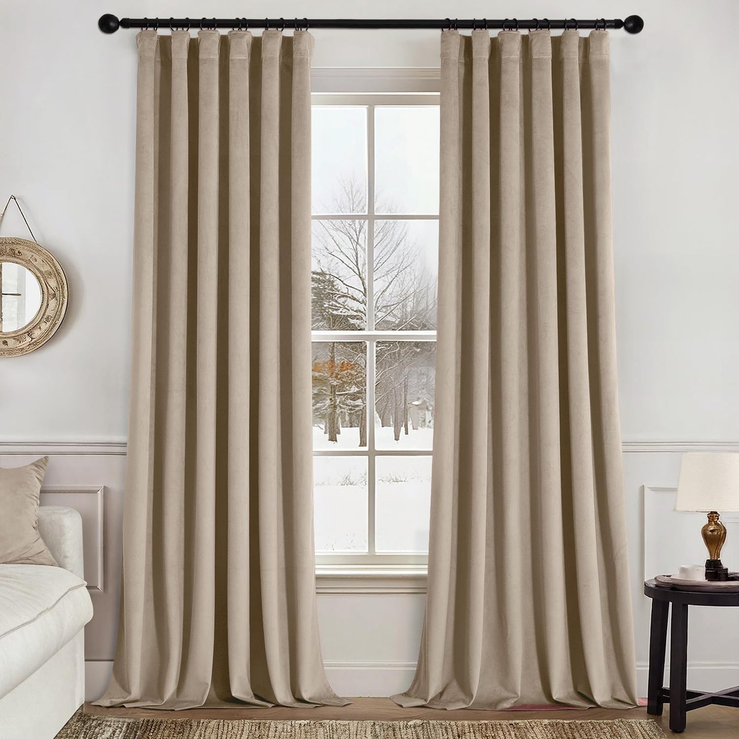 MIULEE Velvet Curtains 96 Inches Long for Elegant Living Room