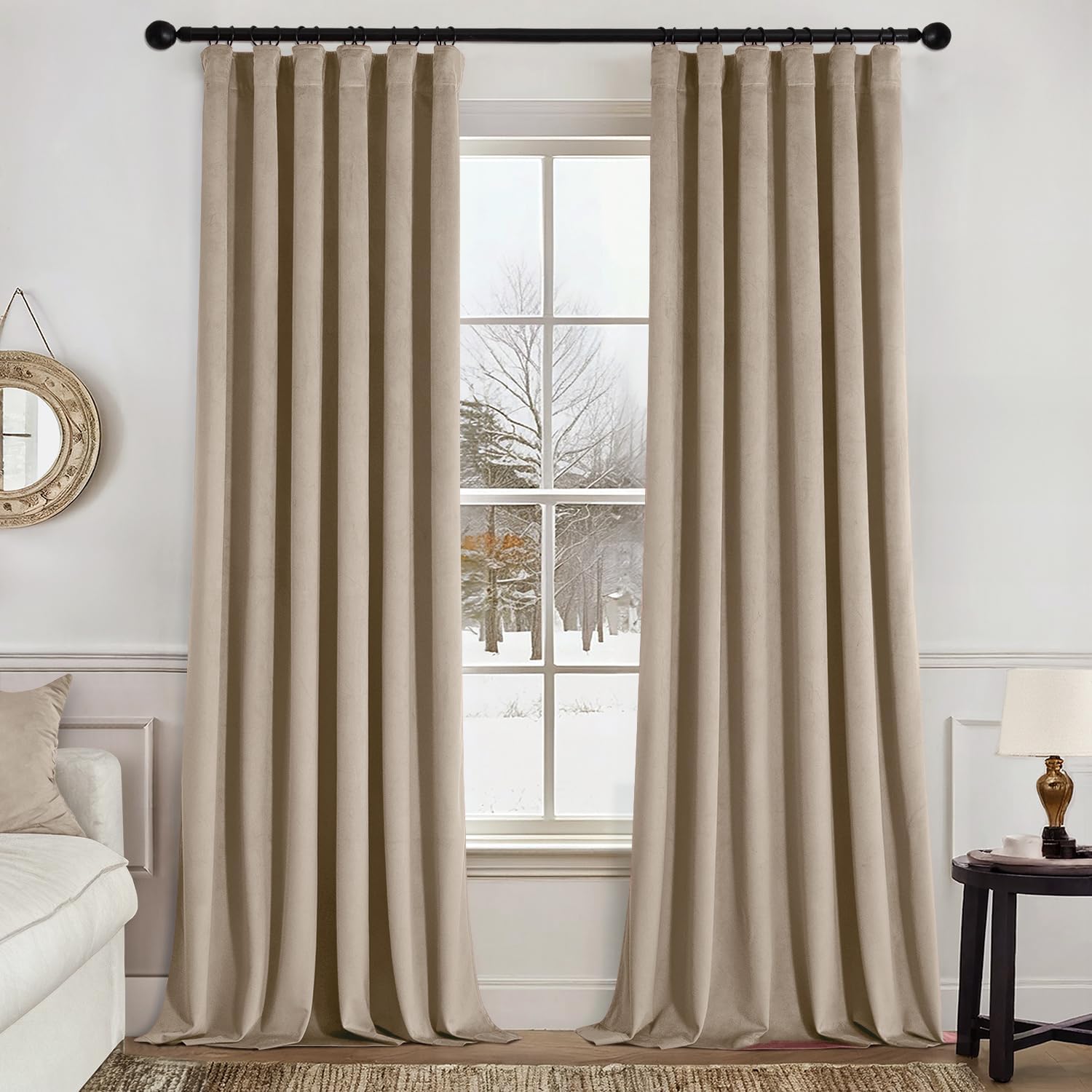 MIULEE Velvet Curtains 96 Inches Long for Elegant Living Room