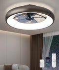 21in Ultra Low Profile Ceiling Fan with Light and Remote - Flush Mount