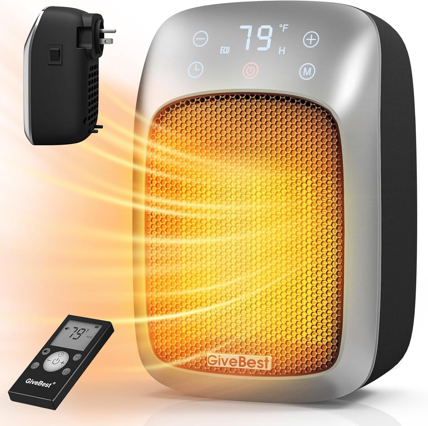 GiveBest Plug in Wall Space Heater with Remote for Indoor Use
