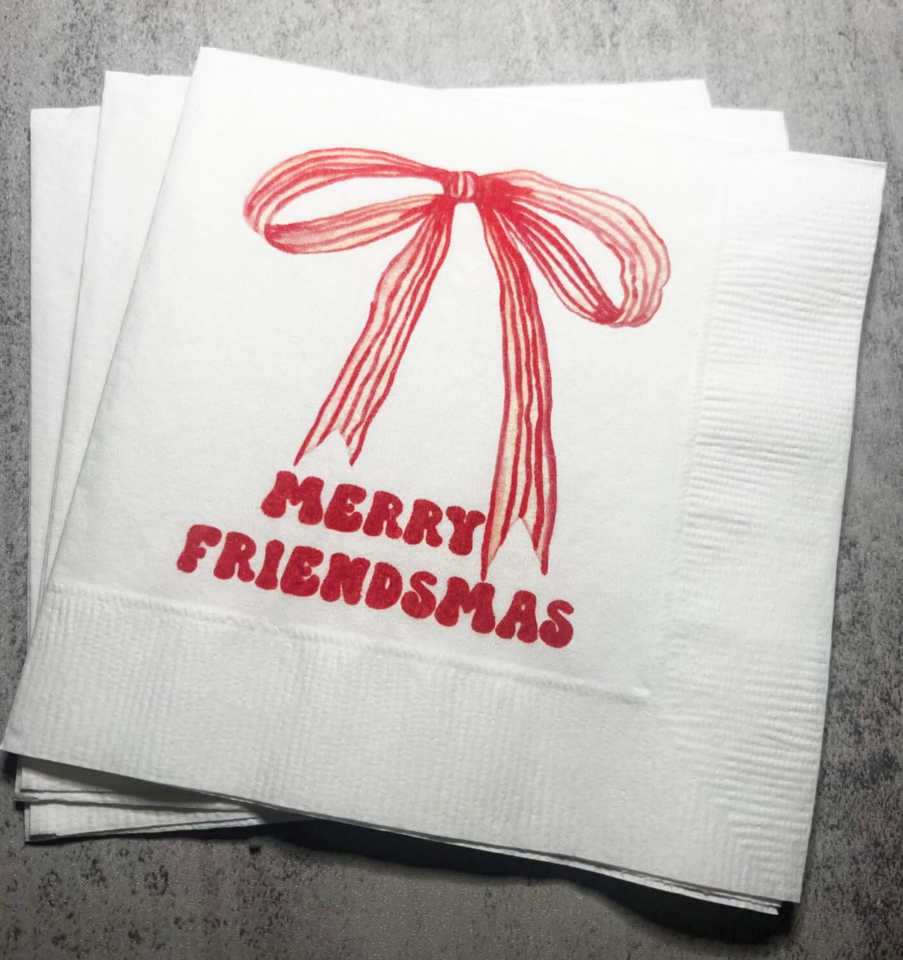 Festive Friendsmas Funny Cocktail Napkins - Set of 25
