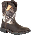 Kids' Brown Realtree Camo Western Boot - Waterproof Comfort