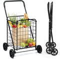 Goplus Folding Shopping Cart for Groceries - Heavy Duty & Portable