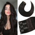 Clip in Hair Extensions Remy Natural Human Hair 15 in - Full Head