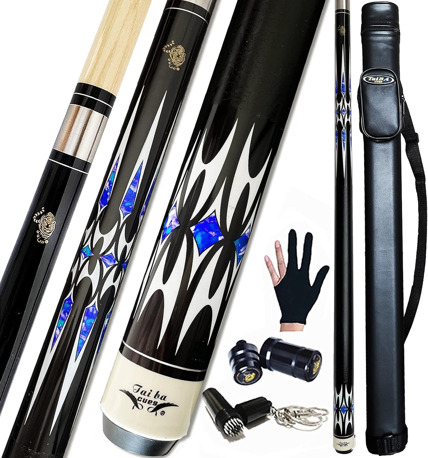 Professional 58-Inch Pool Cue Stick with Hard Case and Accessories