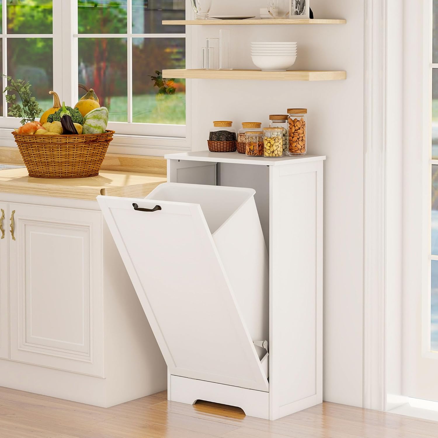 10 Gallon Tilt Out Trash Cabinet for Modern Home Storage